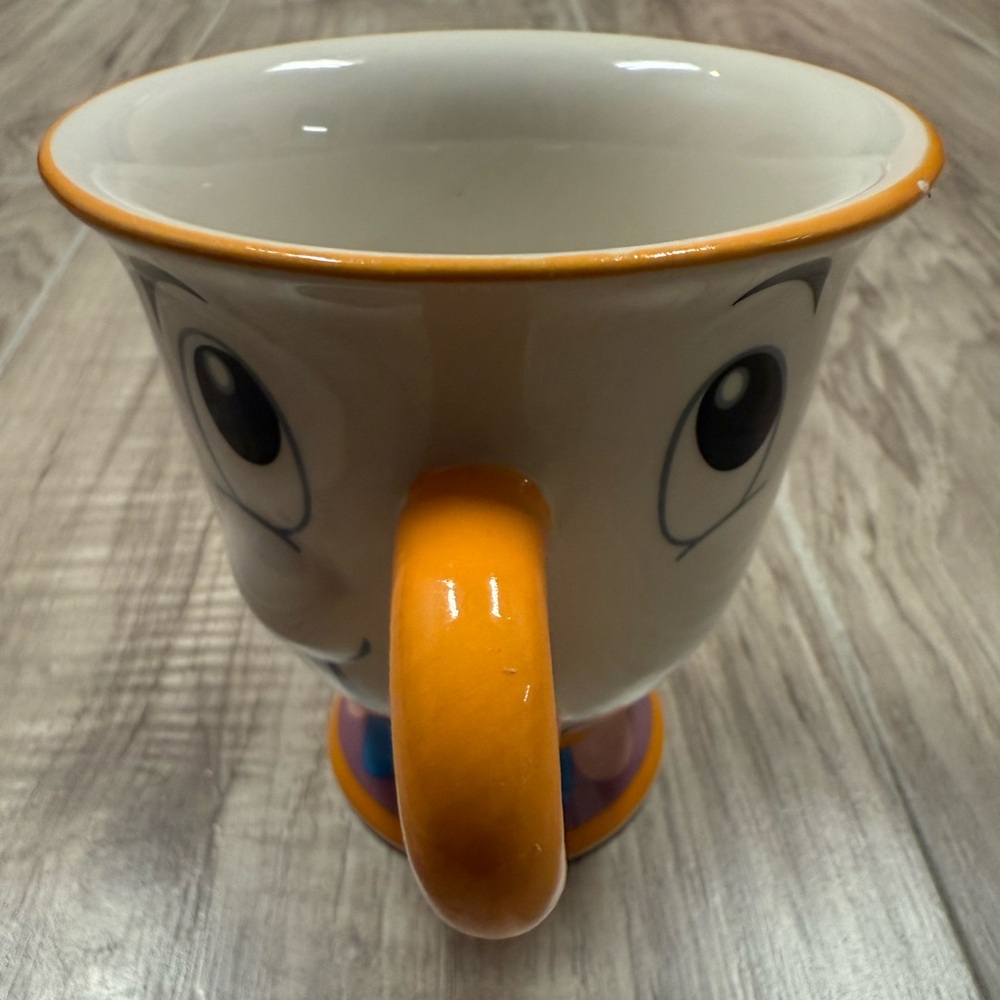 Disney Beauty And The Beast Chip Character Coffee Tea Mug with Orange Handle